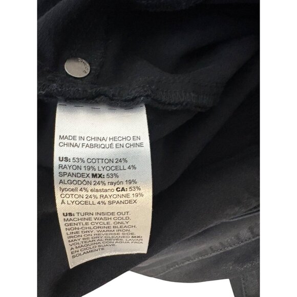 Chicos Women's Shiny Black Stretch Jegging Pants W Front & Back Pockets Size 14 - Picture 13 of 13